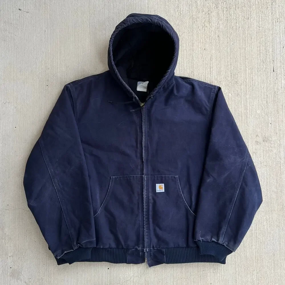 Carhartt J140 DNY blue hooded work wear jacket
